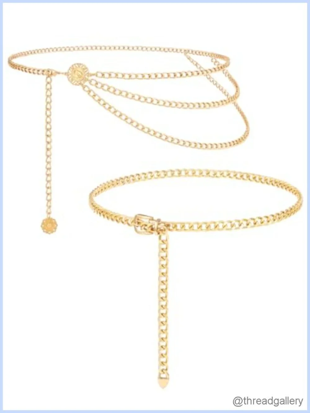 Metal Waist Chain Belt Adjustable Hook O-Ring Fashion Accessory